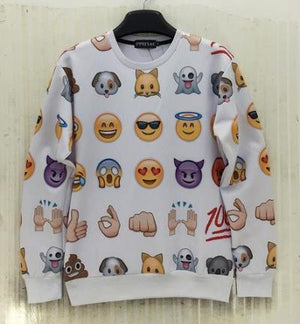 Hot Fashion EMOJI Sweat For Women/Men Network Expression Print Sweatshirt Funny 3d Hoodies Lovely Cute Cartoon Clothes 4 Size