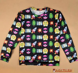 Hot Fashion EMOJI Sweat For Women/Men Network Expression Print Sweatshirt Funny 3d Hoodies Lovely Cute Cartoon Clothes 4 Size