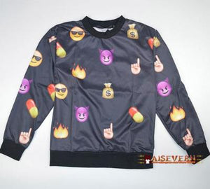 Hot Fashion EMOJI Sweat For Women/Men Network Expression Print Sweatshirt Funny 3d Hoodies Lovely Cute Cartoon Clothes 4 Size