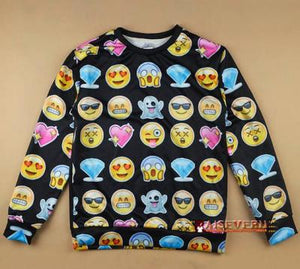 Hot Fashion EMOJI Sweat For Women/Men Network Expression Print Sweatshirt Funny 3d Hoodies Lovely Cute Cartoon Clothes 4 Size