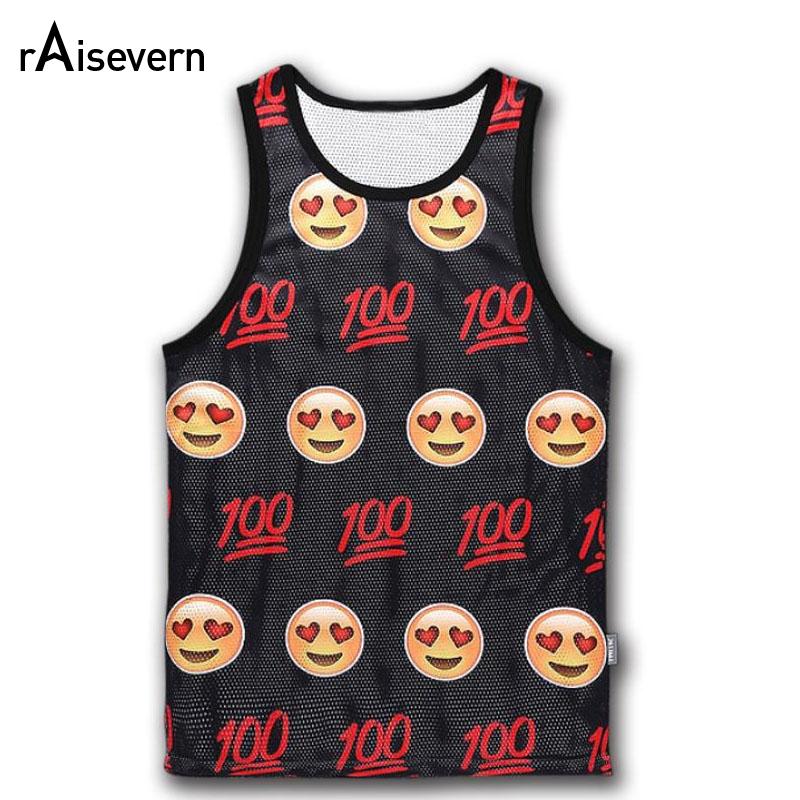 Raisevern New Fashion Cartoon Emoji Tank Tops men/women 3d Sleeveless t-shirt Casual Vest Summer Top Clothing M-XXL