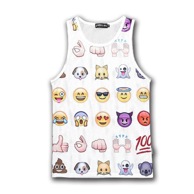 Raisevern New Fashion Cartoon Emoji Tank Tops men/women 3d Sleeveless t-shirt Casual Vest Summer Top Clothing M-XXL