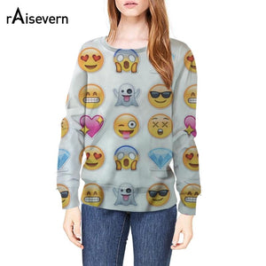 Hot Fashion EMOJI Sweat For Women/Men Network Expression Print Sweatshirt Funny 3d Hoodies Lovely Cute Cartoon Clothes 4 Size