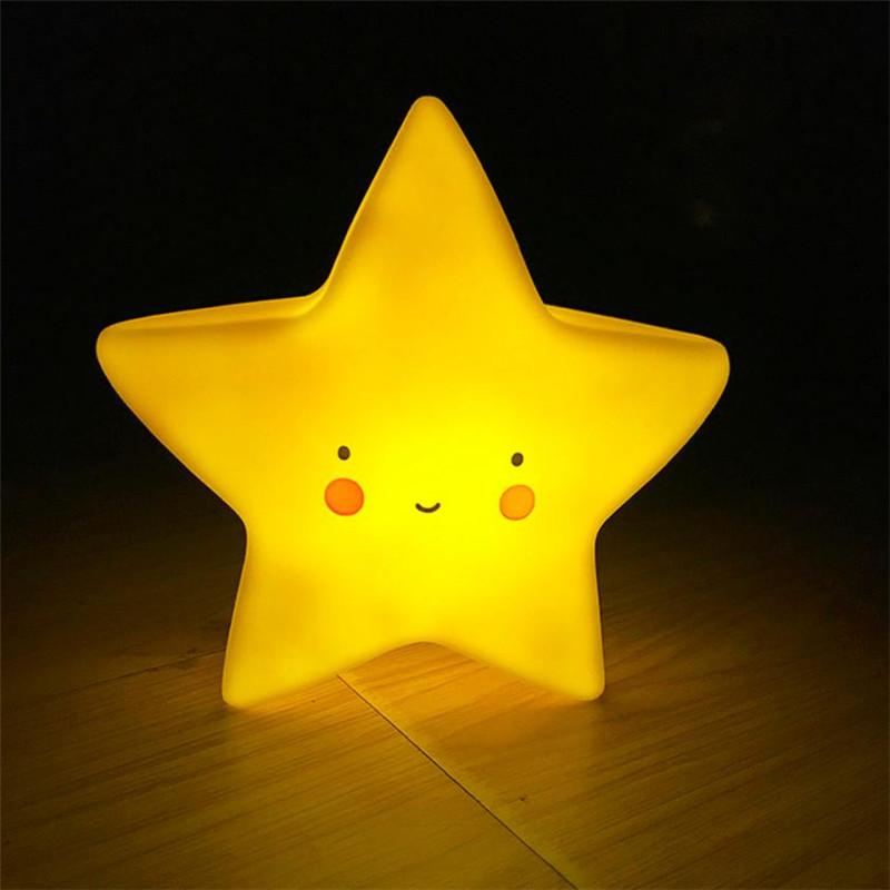 Emoji Smile Star led star lamps home party decoration best kid child gift Yellow/White light stars night lamp decor bedroom