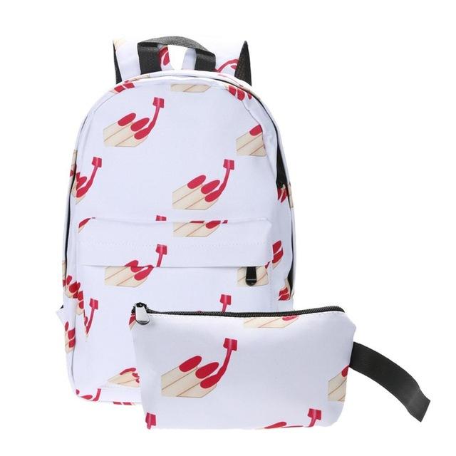 2Pcs/set 3D Emoji Backpack For Teens