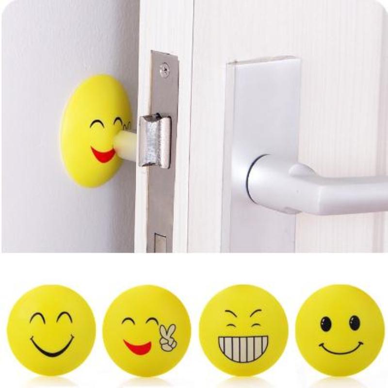 Big Size Emoji Rubber Wall Stickers Anti Collision Wall Decor Crash Protectors Pad Adesivo De Parede