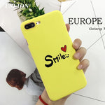 USLION Cartoon Letter Smile Cover Case For iPhone 7 Phone Cases Cute Red Love Heart Emoji Hard PC Capa For iPhone 7 Plus