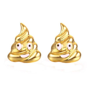 SUSENSTONE Earrings women Alloy creative fool expression emoji earrings gold / silver / rose gold