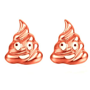 SUSENSTONE Earrings women Alloy creative fool expression emoji earrings gold / silver / rose gold