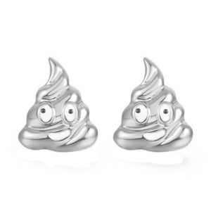 SUSENSTONE Earrings women Alloy creative fool expression emoji earrings gold / silver / rose gold