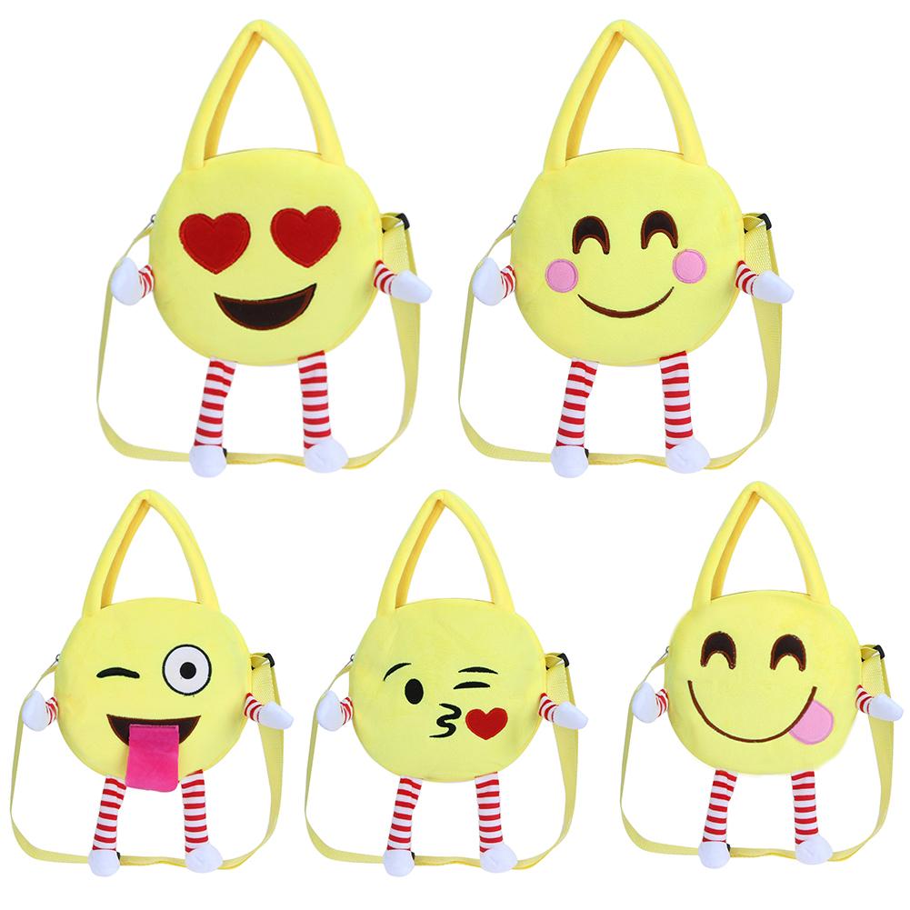 Children Cartoon Emoji Plush Backpack Kids Cute Plush Doll Kindergarten Boys Girls Mini School Bag Baby Backpack