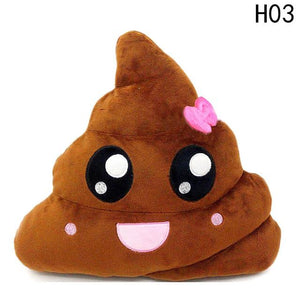 Stuffed Poop Emoji Pillow Soft Plush Cushion with Cute Expression for Gift Home Car Decor