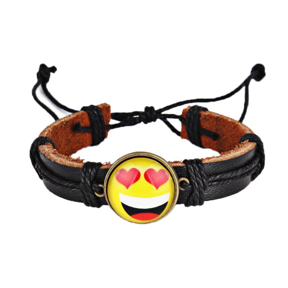 Fashion Neutral Yellow Cute Emoji Braid Band Bracelet