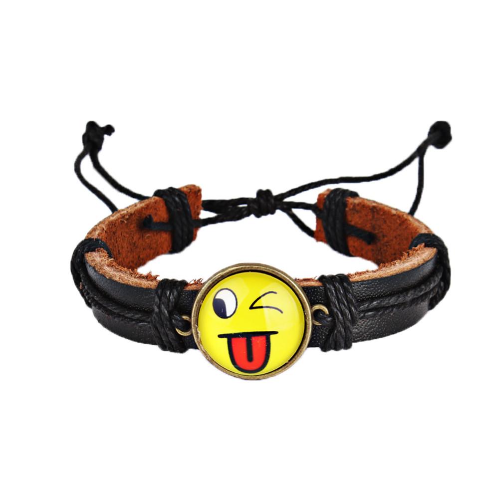 Fashion Neutral Yellow Cute Emoji Braid Band Bracelet