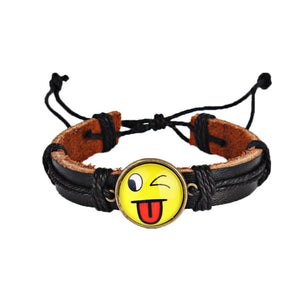 Fashion Neutral Yellow Cute Emoji Braid Band Bracelet