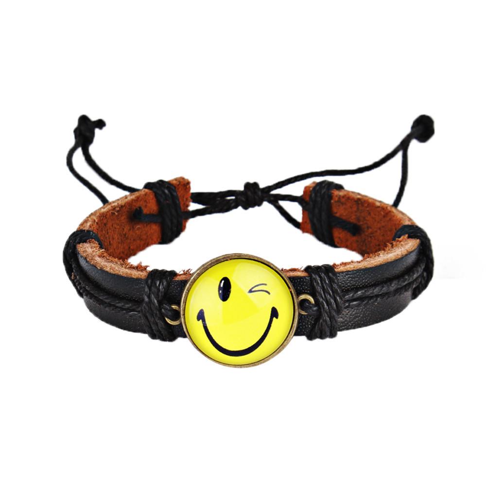 Fashion Neutral Yellow Cute Emoji Braid Band Bracelet