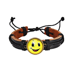 Fashion Neutral Yellow Cute Emoji Braid Band Bracelet