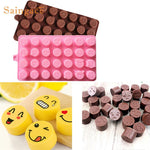 SAINGACE Chocolate mold Funny Emoji Face DIY Silicone For Cake Chocolate Sugar Candy Soap Baking Mold U70413