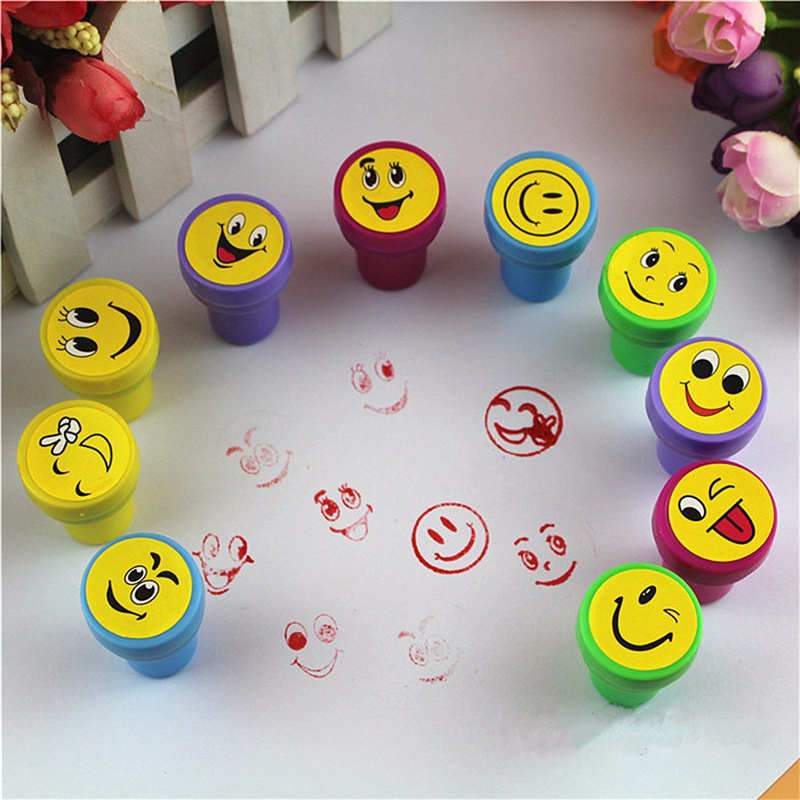 Emoji Smile Silly Face Rubber Stamps