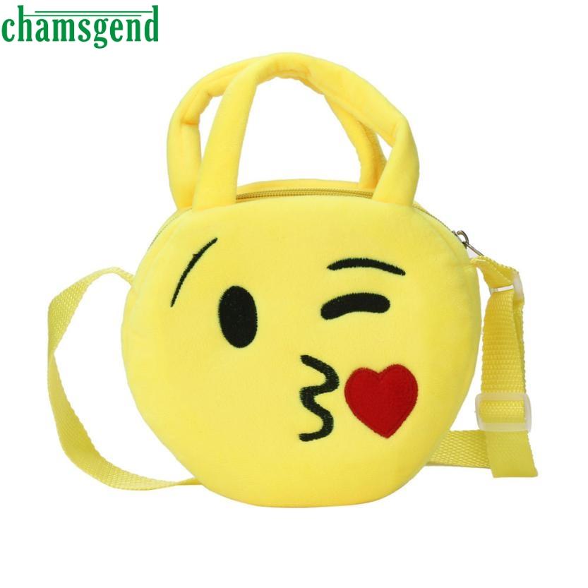 CHAMSGEND 18*18*5CM Plush Backpack Emoji Shoulder Bag Toy For kid Children Cute Backpack Rucksack High Quality WNov29