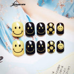 LEARNEVER New arrival  Cute Emoji Women Designs Water Transfer Nail Art Sticker Nail Art Decals Makeup Emoticons M03798