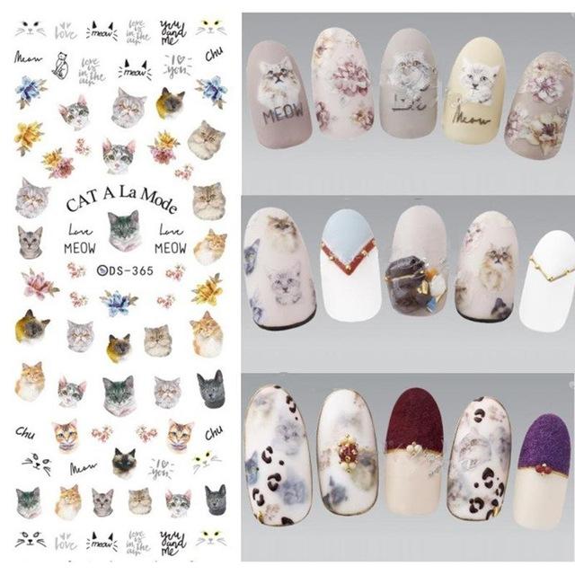 LEARNEVER New arrival  Cute Emoji Women Designs Water Transfer Nail Art Sticker Nail Art Decals Makeup Emoticons M03798