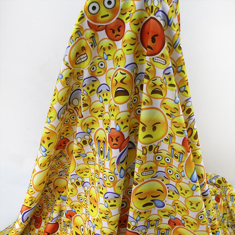 David accessories 50*145CM emoji 4 ways stretch knit fabric for Tissue Kids Bedding home textile for Sewing Tilda Doll,46209