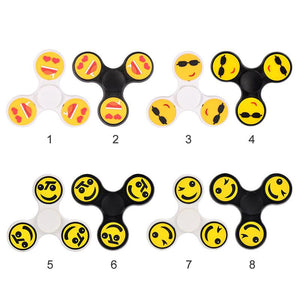 hand Stickers  spinner EDC emoji finger spinner Plastic Hand Spinner Finger For Autism and ADHD Anti Stress spiner Toy