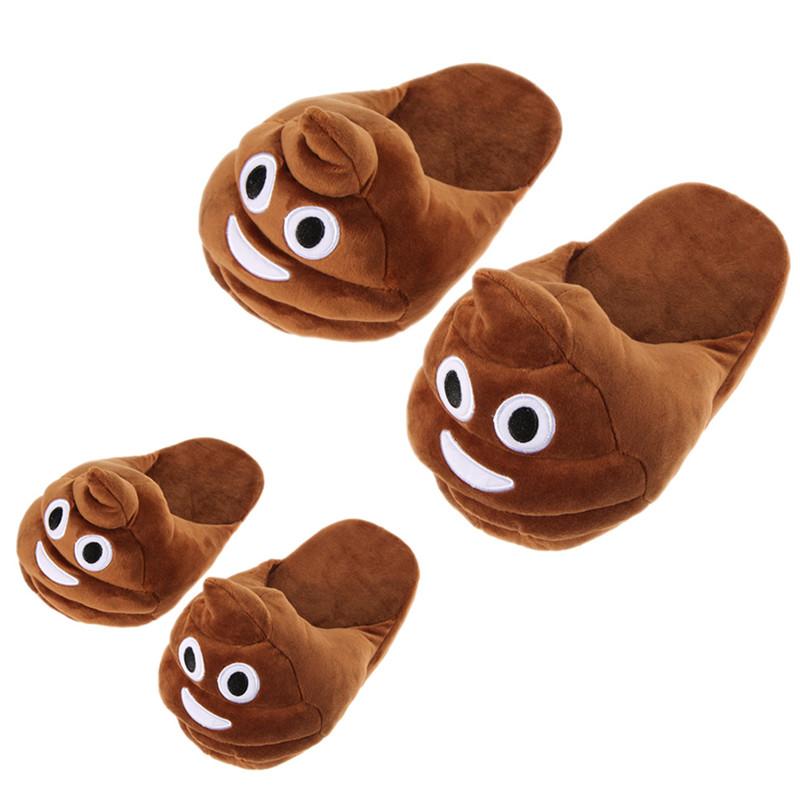 Emoji Plush Stuffed Unisex Indoor Slippers